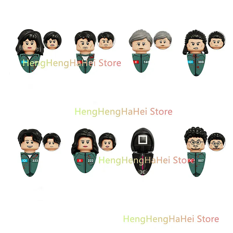 17pcs New Squid Game3 Anime Cartoon TV Bricks Toy Dolls Building Blocks