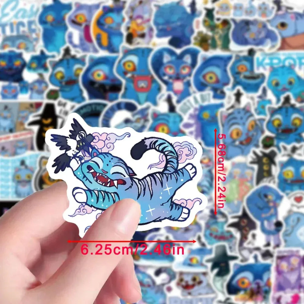 56Pcs Anime KPop Demon Hunters Stickers Demon Hunters Tiger DIY Stickers Scrapbooking Phone Luggage Skateboard Waterproof Decal*