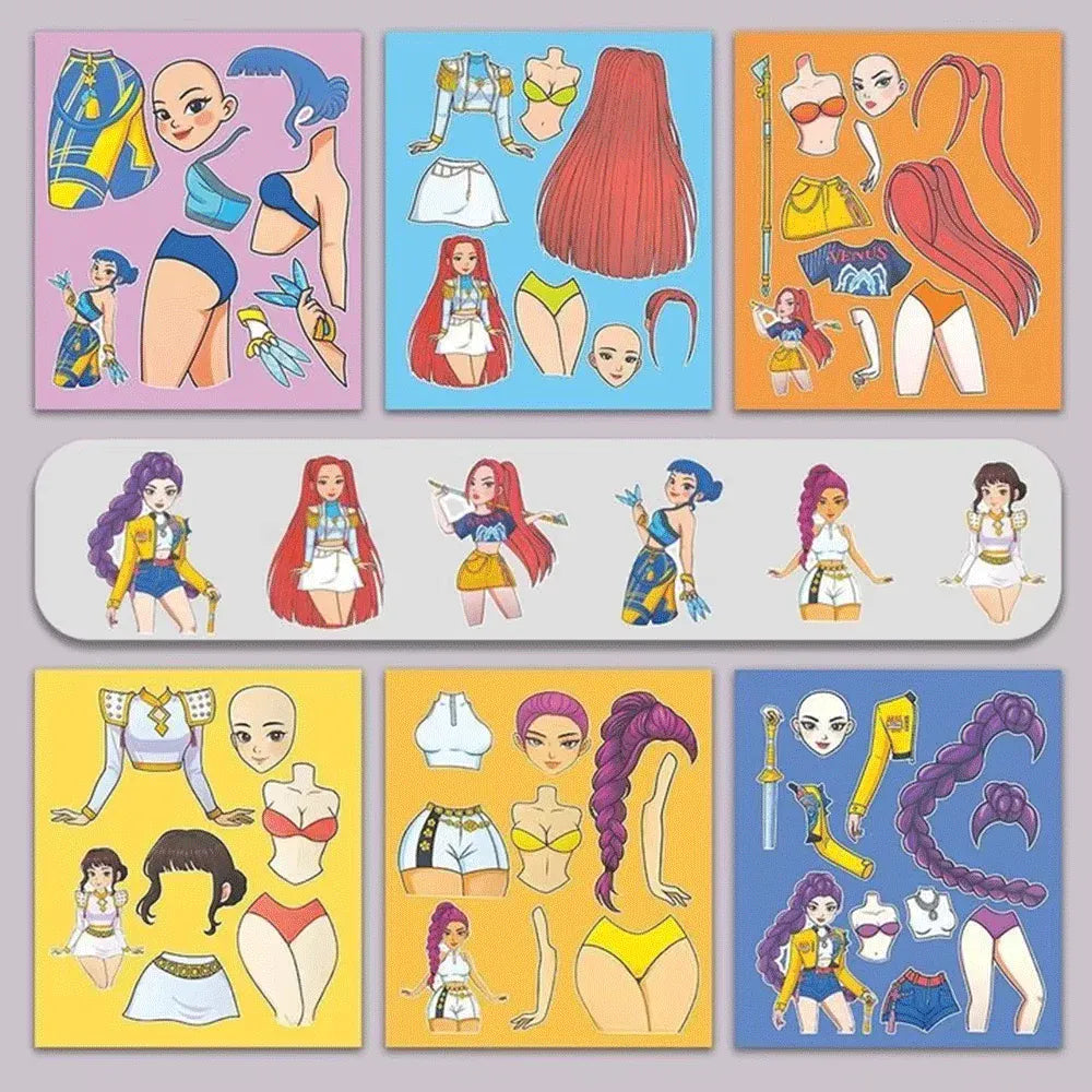 6/24pcs KPop Demon Hunters Cartoon Puzzle DIY Stickers Anime Graffiti Decals Waterproof Decals for Phone Laptop Luggage