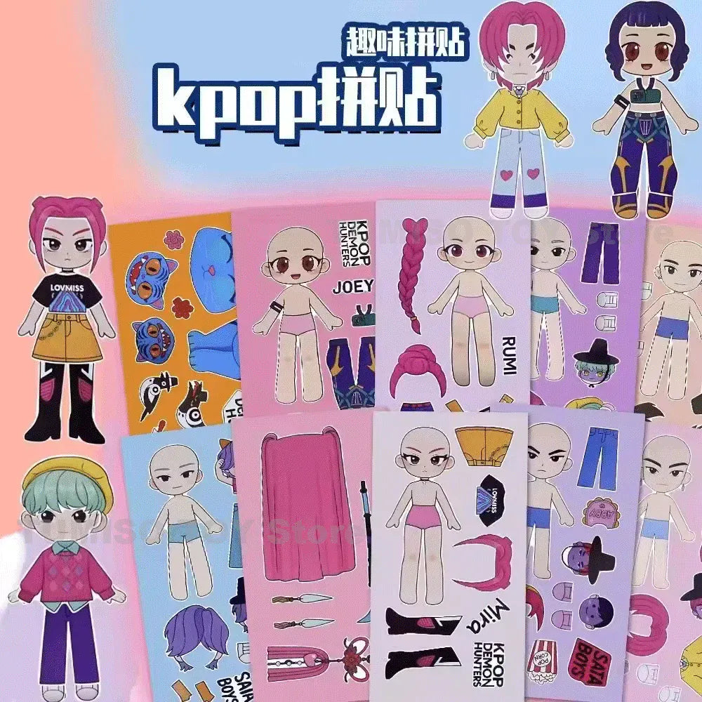 6/24pcs KPop Demon Hunters Cartoon Puzzle DIY Stickers Anime Graffiti Decals Waterproof Decals for Phone Laptop Luggage