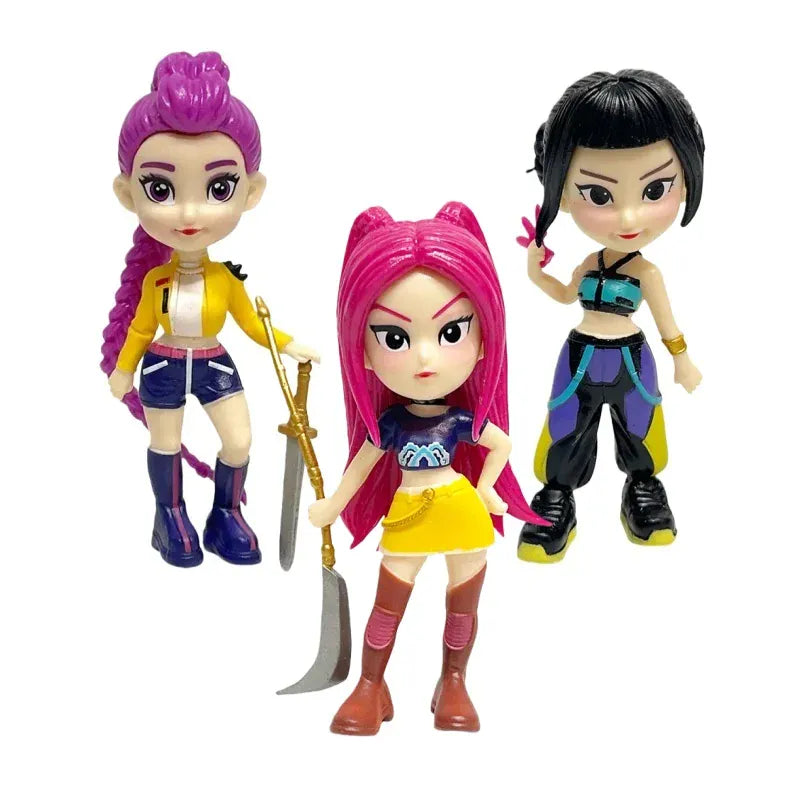 6PCS K-Pop Demon Hunters Anime Figurines Mini Desktop Decoration Collectible Gift