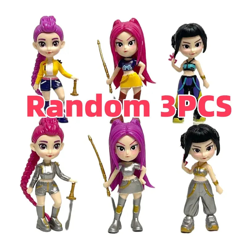 6PCS K-Pop Demon Hunters Anime Figurines Mini Desktop Decoration Collectible Gift