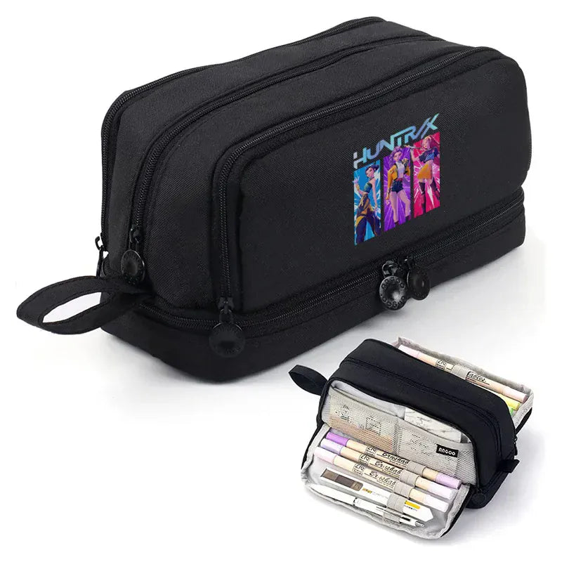 Kpop Demon Hunters High-capacity Pencil Bag Cartoon Music Girl Pencilcase Rumi Mira Zoey Student Pen Case Kid School Stationery