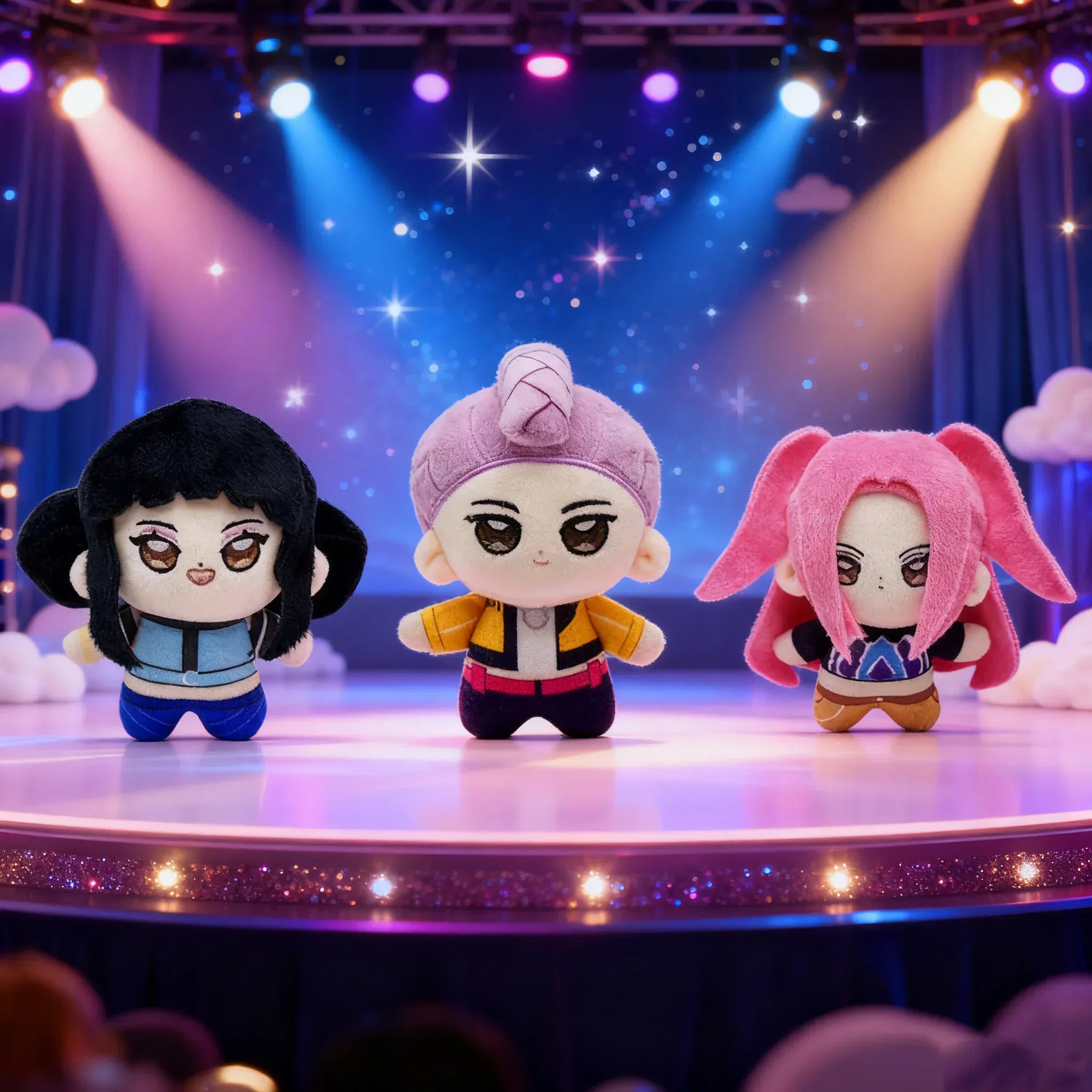 Cartoon Kpop Demons Hunters Plush Toys Rumi Zoey Mira Soft Cute Keychain Toys Stuffed Dolls Hunt Girl Group Kids Christmas Gifts