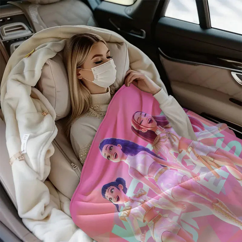 K-Pop Demon Hunter Theme Blanket, Soft Cozy Flannel Cover Blanket, Fan Gift Blanket, Multi-Purpose Blanket for Home and Leisure