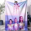 K Pop Demon Hunters Blanket Warm Flannel Soft Throw Cover for Home Camping Fan Gifts Multifunctional Decorative Use