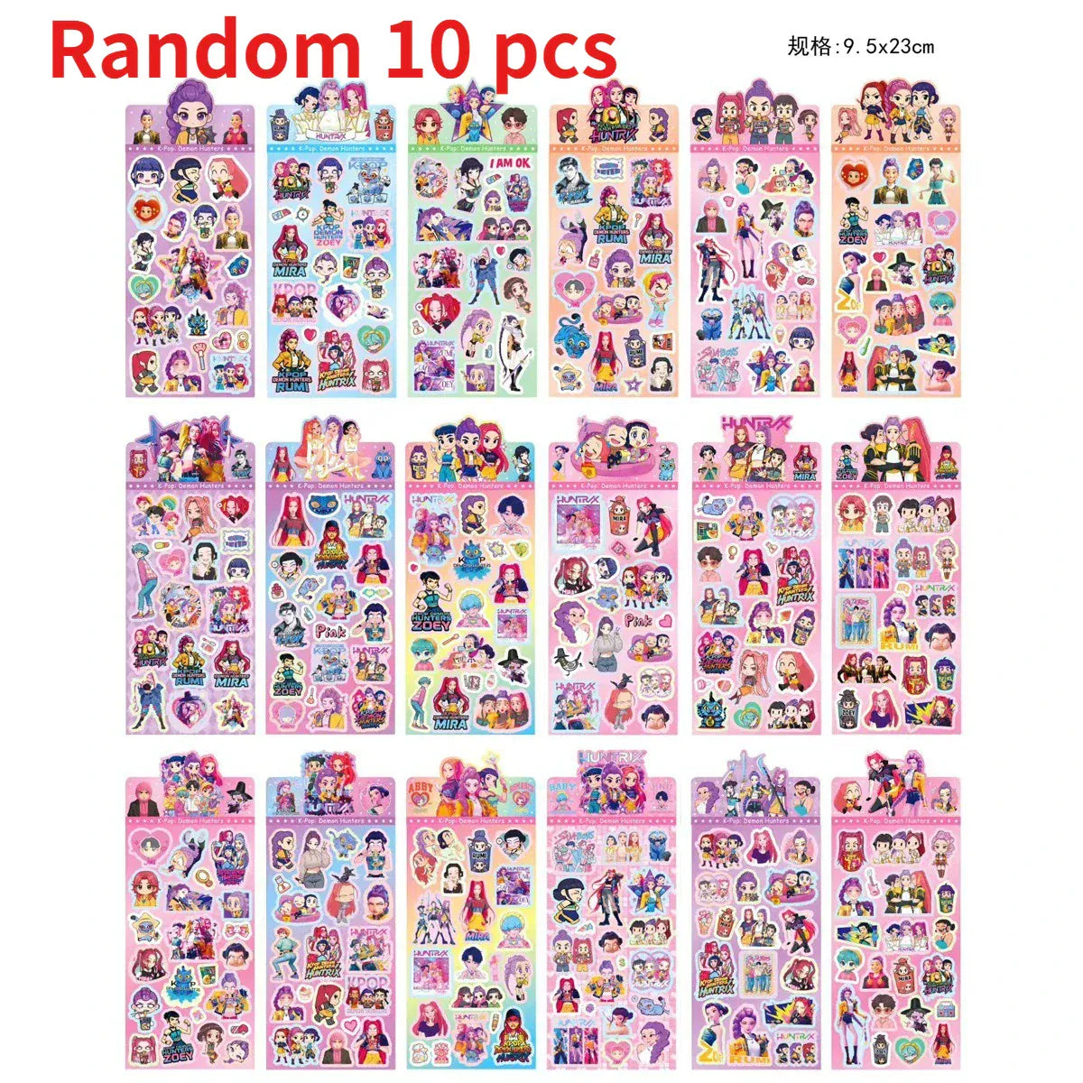 K-Pop Demon Hunters Laser Stickers - Anime & Cartoon Style, Cute & Creative Stickers for School Supplies and Home Decoration