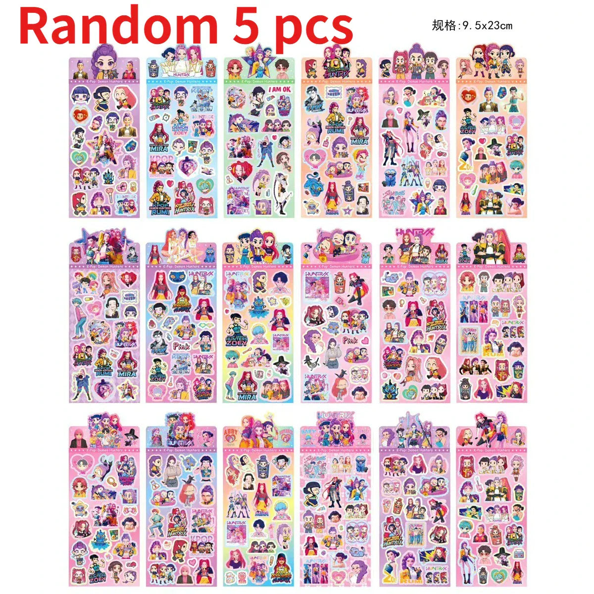 K-Pop Demon Hunters Laser Stickers - Anime & Cartoon Style, Cute & Creative Stickers for School Supplies and Home Decoration