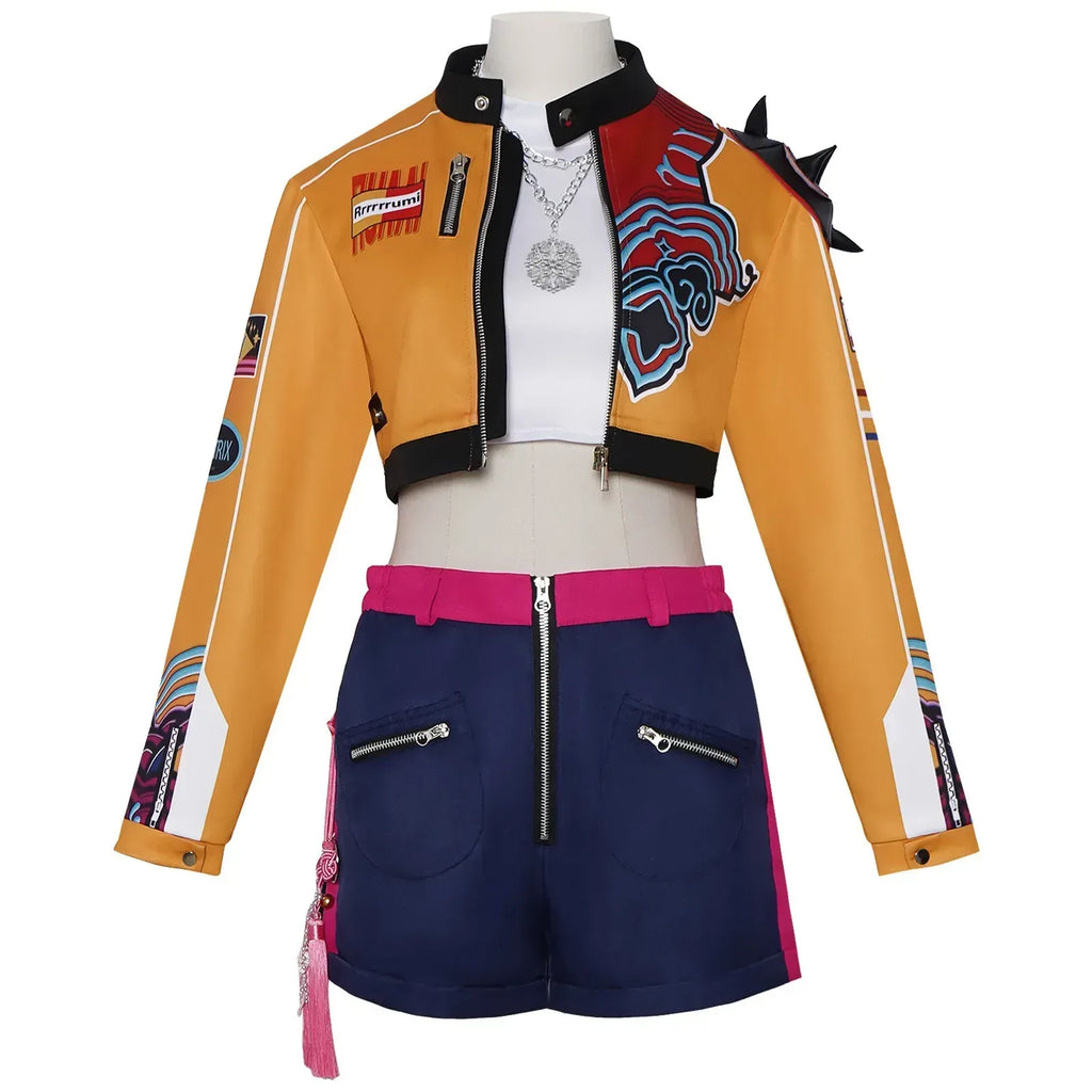 Kids Rumi Zoey Mira Cosplay KPop Demon Hunters Costume Women Girls Black Golden Suit Saja Boys Halloween Role Playing Outfits