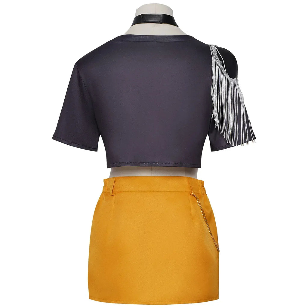 Kids Rumi Zoey Mira Cosplay KPop Demon Hunters Costume Women Girls Black Golden Suit Saja Boys Halloween Role Playing Outfits