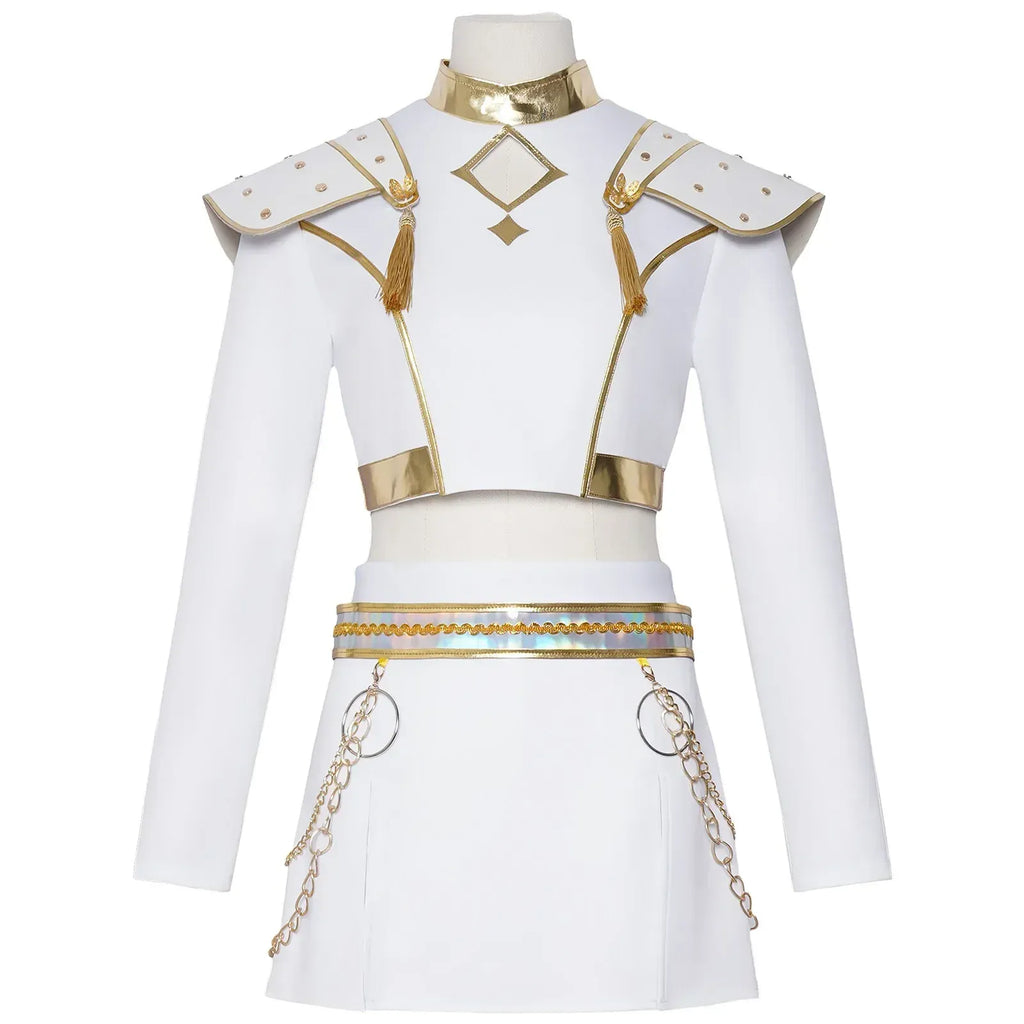 Kids Rumi Zoey Mira Cosplay KPop Demon Hunters Costume Women Girls Black Golden Suit Saja Boys Halloween Role Playing Outfits