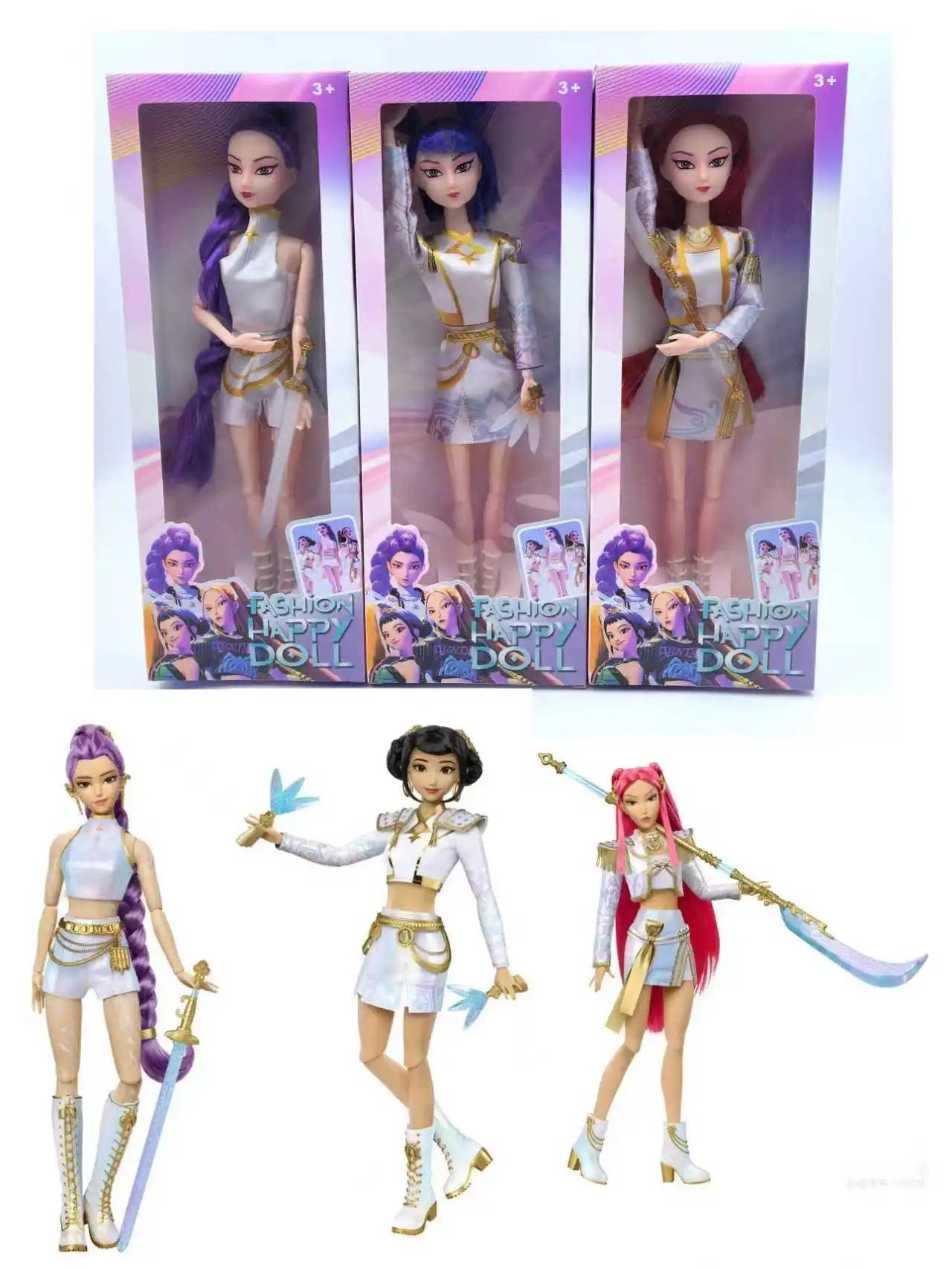 K-pop Demon Hunters 30cm Action Doll Toy Set Rumi Mila Zoe Girls