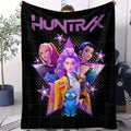 KPop Demon Hunters Blanket Rumi Mira Zoey Printed Flannel Throw for Home Leisure Camping Travel Fan Gifts