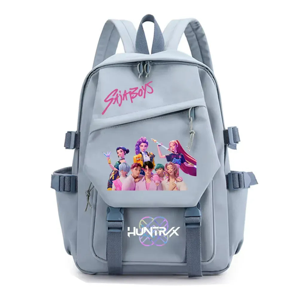 Kpop Demon Hunters Boy Girl Schoolbag Colorful Backpack With Lunch Bag Children Teenager School Bookbag Lightweight Backpack