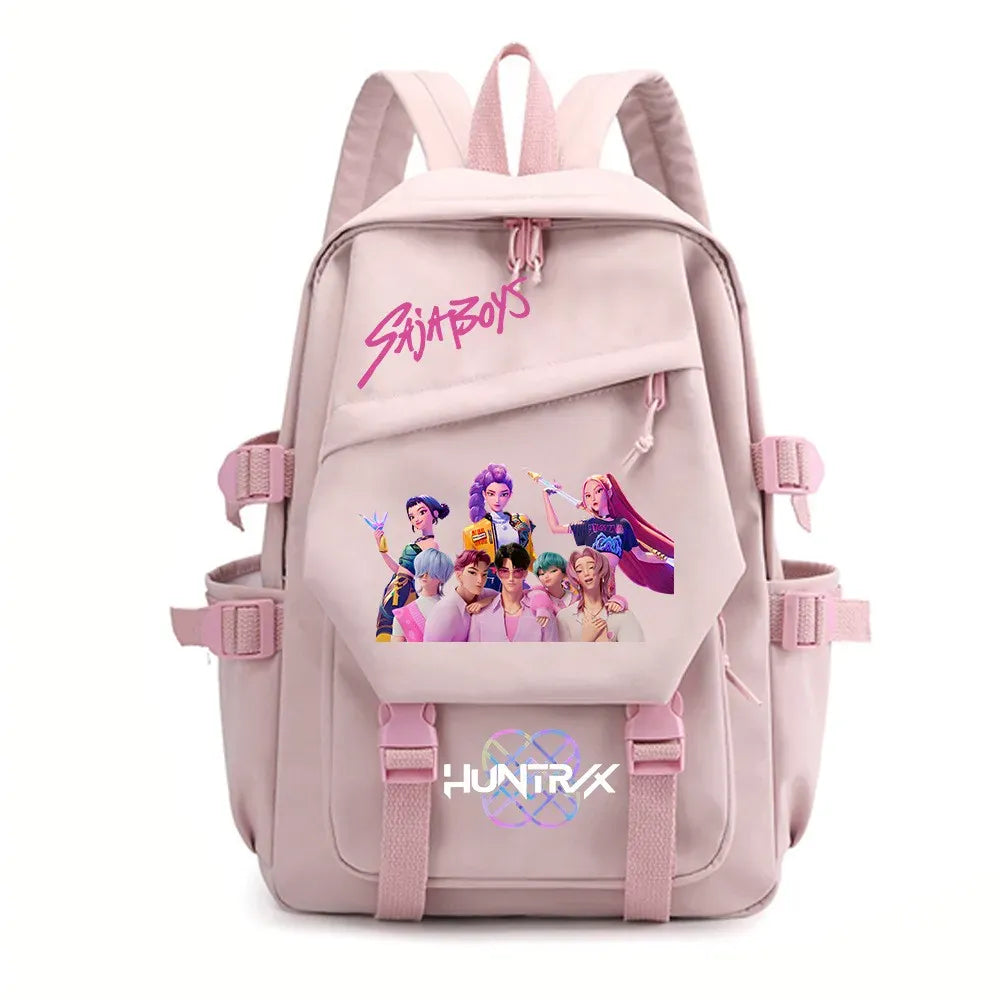 Kpop Demon Hunters Boy Girl Schoolbag Colorful Backpack With Lunch Bag Children Teenager School Bookbag Lightweight Backpack
