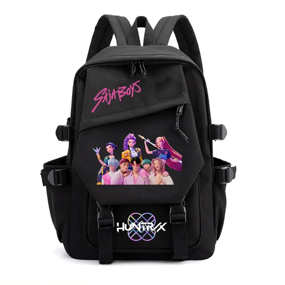Kpop Demon Hunters Boy Girl Schoolbag Colorful Backpack With Lunch Bag Children Teenager School Bookbag Lightweight Backpack