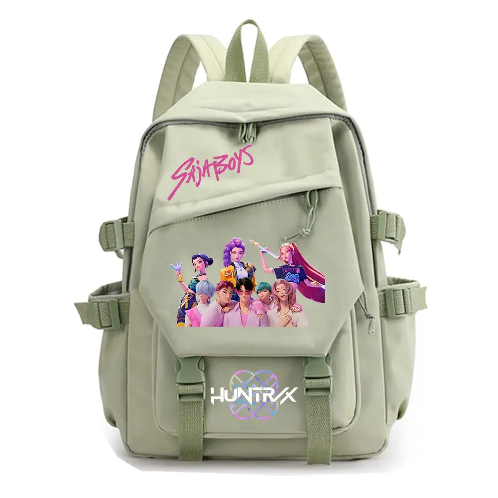 Kpop Demon Hunters Boy Girl Schoolbag Colorful Backpack With Lunch Bag Children Teenager School Bookbag Lightweight Backpack