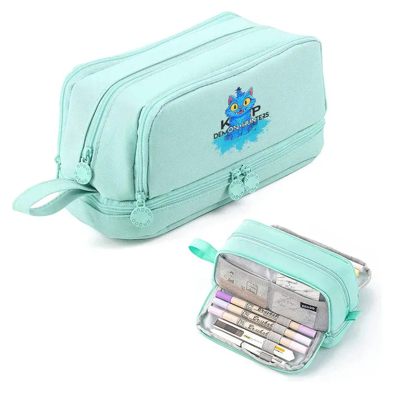 Kpop Demon Hunters High-capacity Pencil Bag Cartoon Music Girl Pencilcase Rumi Mira Zoey Student Pen Case Kid School Stationery