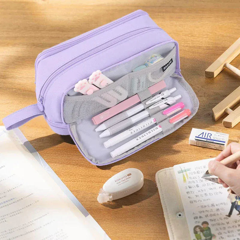 Kpop Demon Hunters High-capacity Pencil Bag Cartoon Music Girl Pencilcase Rumi Mira Zoey Student Pen Case Kid School Stationery