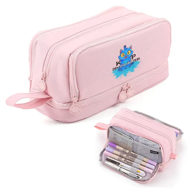 Kpop Demon Hunters High-capacity Pencil Bag Cartoon Music Girl Pencilcase Rumi Mira Zoey Student Pen Case Kid School Stationery