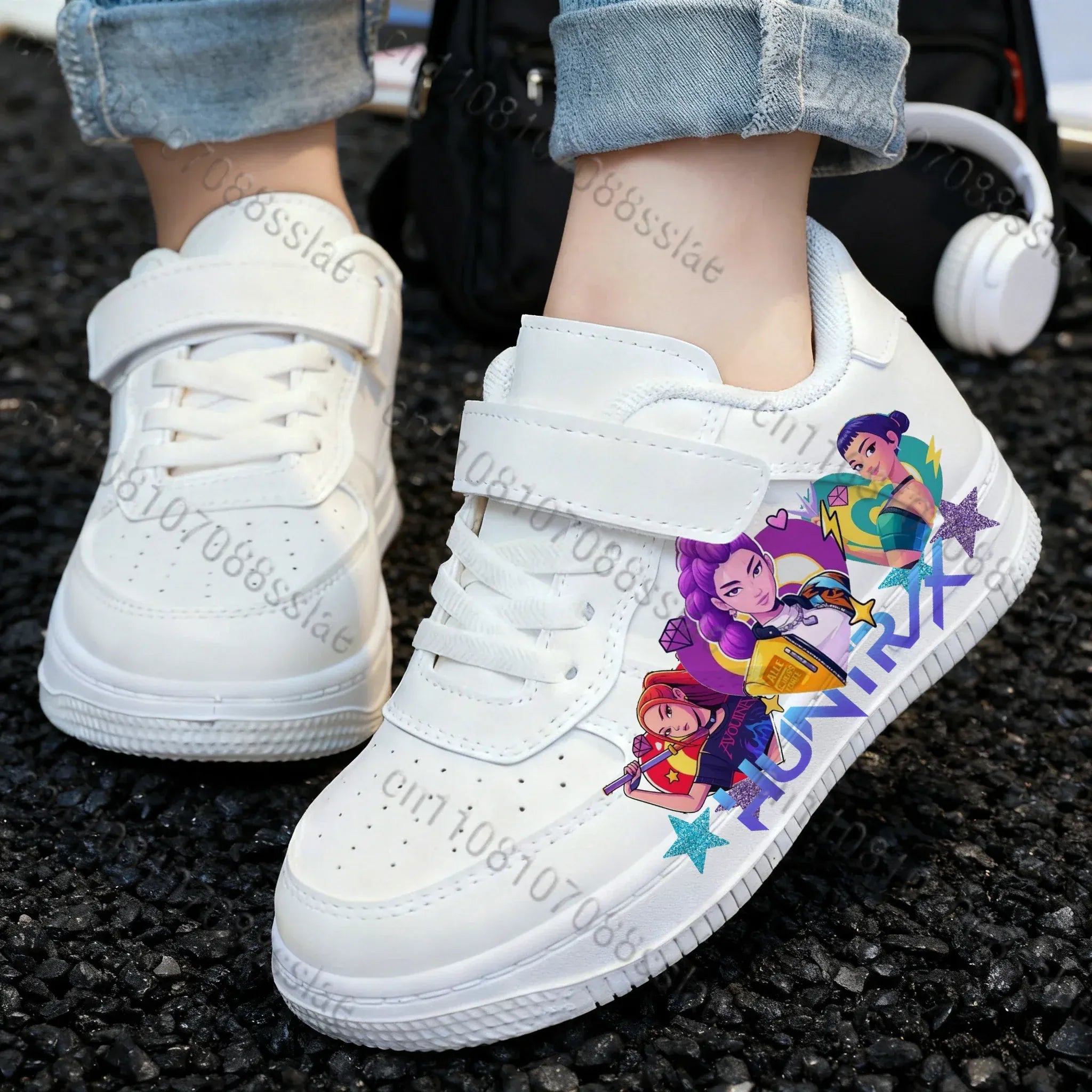 KPop Demon Hunters High Quality Cartoon Print Lovely Girls Women Parent Child Comfortable Breathable Solid Color Casual Shoes