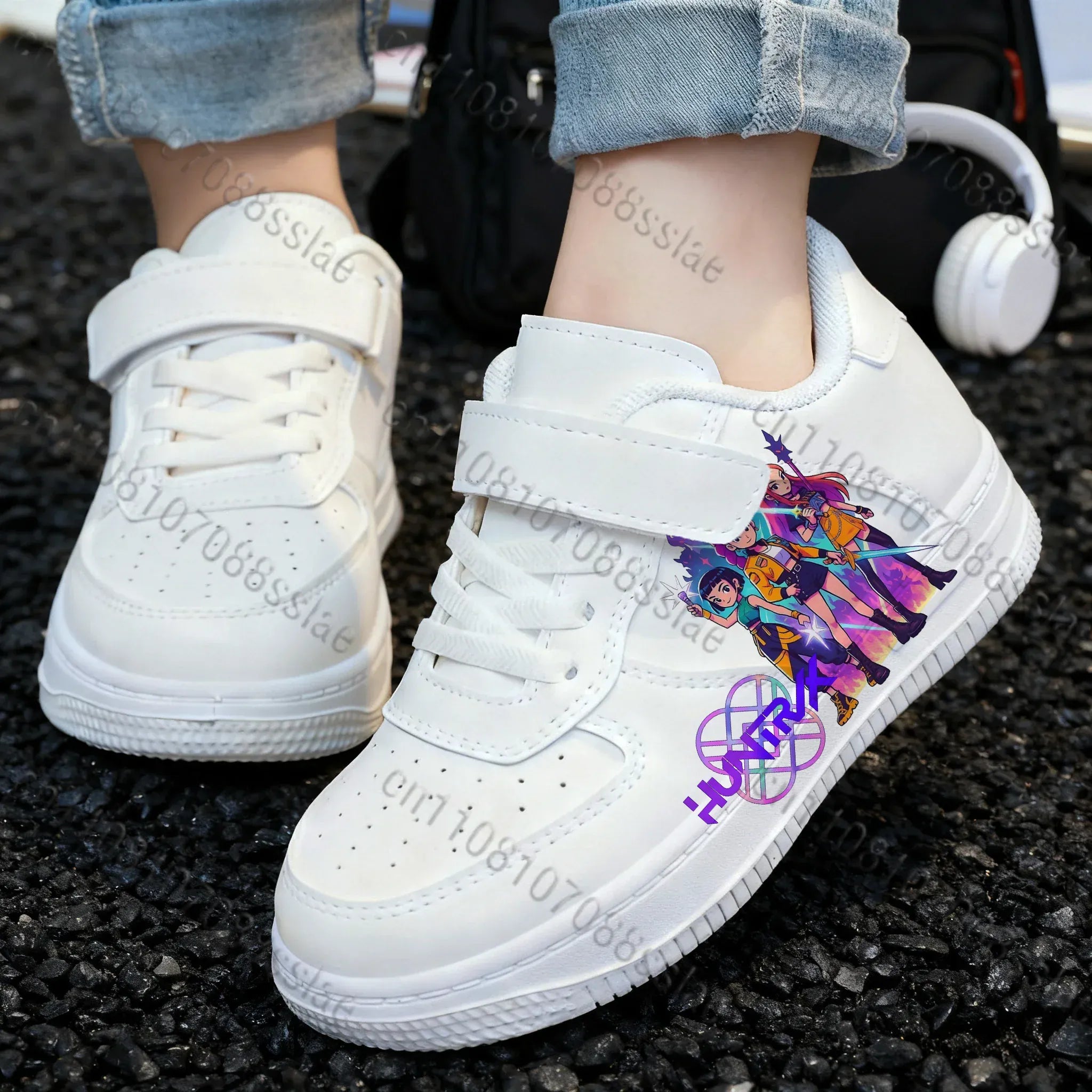 KPop Demon Hunters High Quality Cartoon Print Lovely Girls Women Parent Child Comfortable Breathable Solid Color Casual Shoes