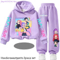 Kpop Demon Hunters Kids New Fashion Cartoon Print 2pcs Hoodie+Pants Sportsuits Casual Outfits Clothes for 2-13 Years Boys Girls