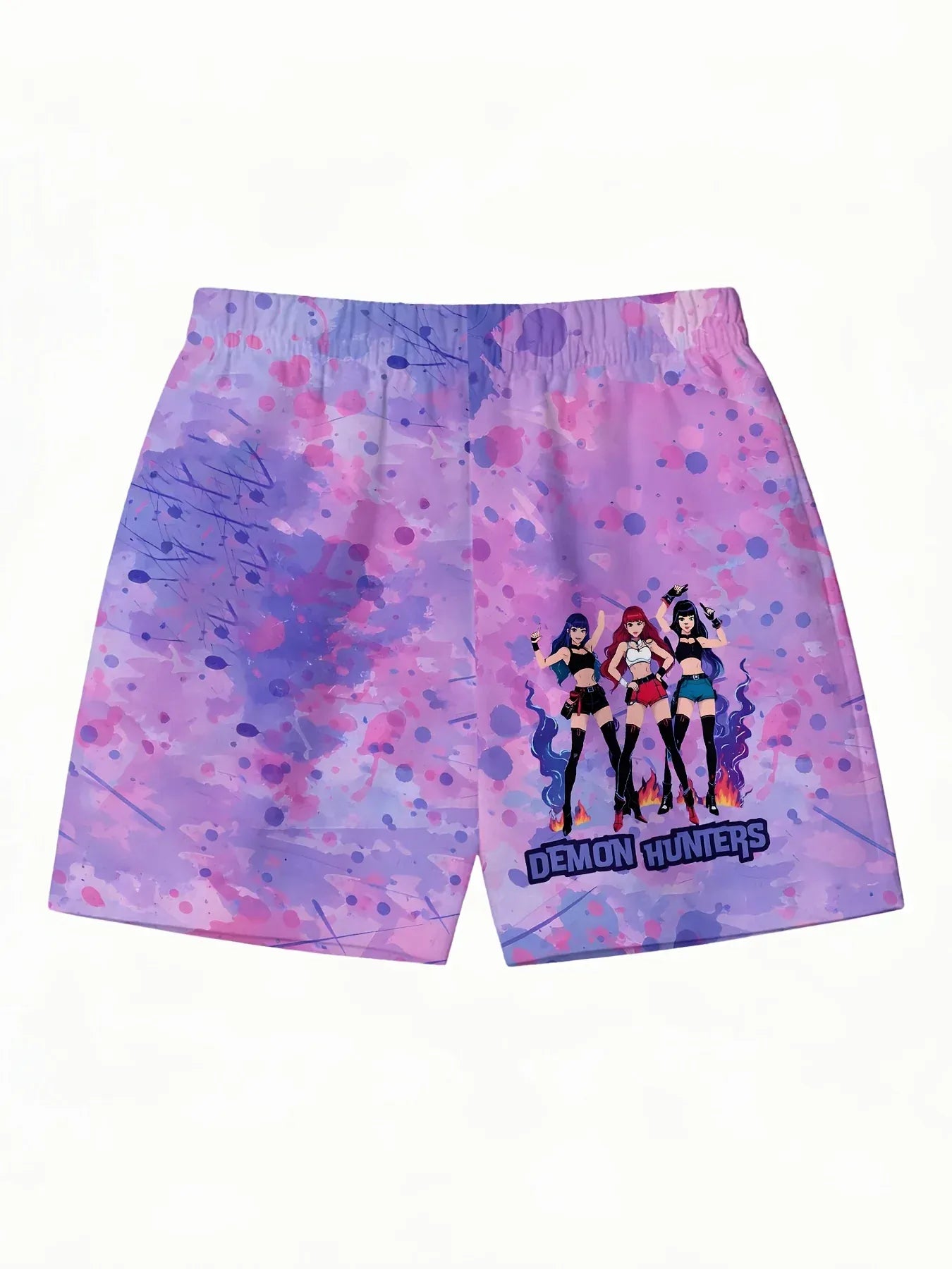 KPop Demon Hunters New T-shirt Pants Set Girls Summer Clothing Kawaii Smile Face Short Sleeve Outfits Kids Tee Top Pajamas Gift