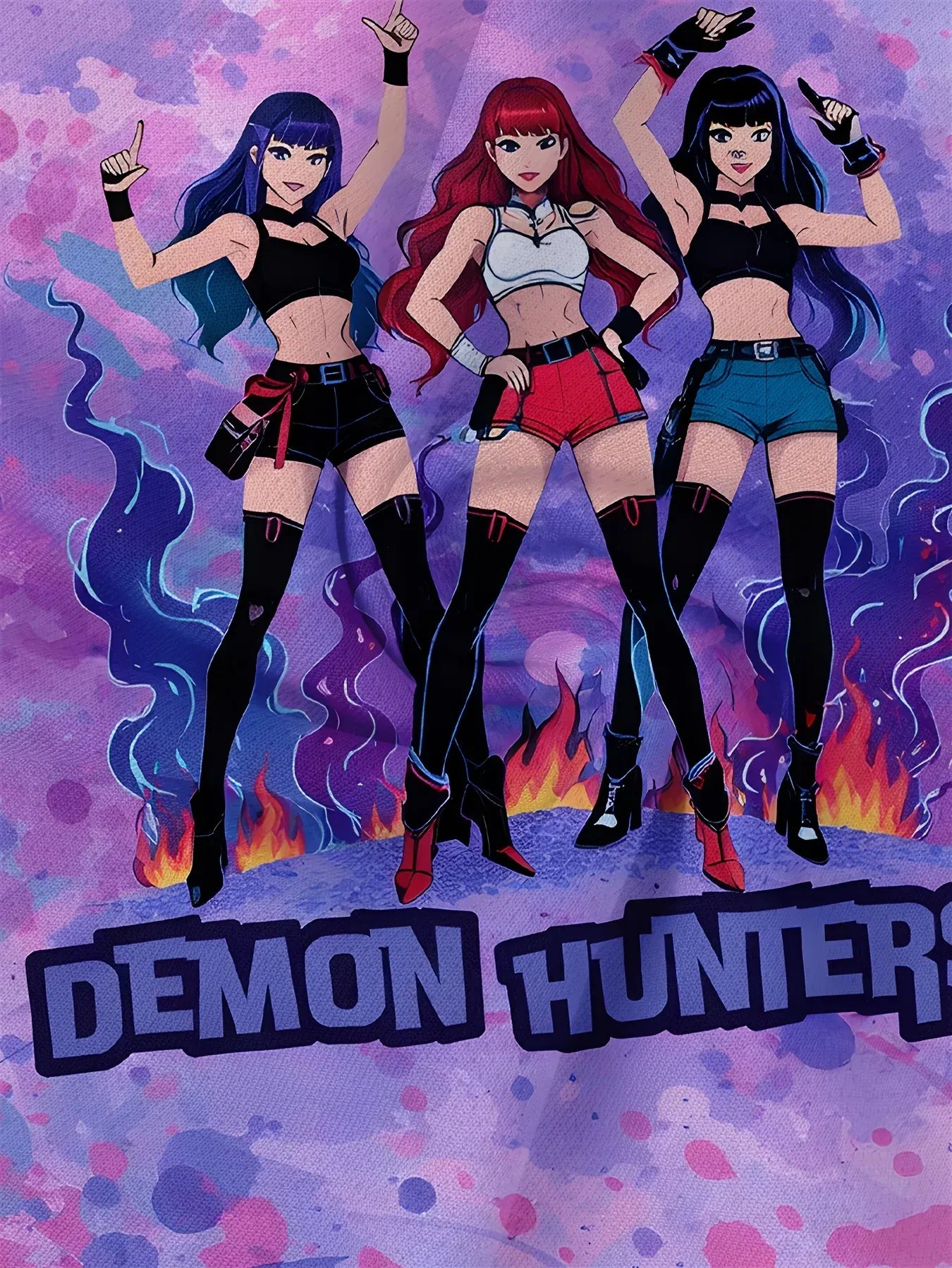 KPop Demon Hunters New T-shirt Pants Set Girls Summer Clothing Kawaii Smile Face Short Sleeve Outfits Kids Tee Top Pajamas Gift