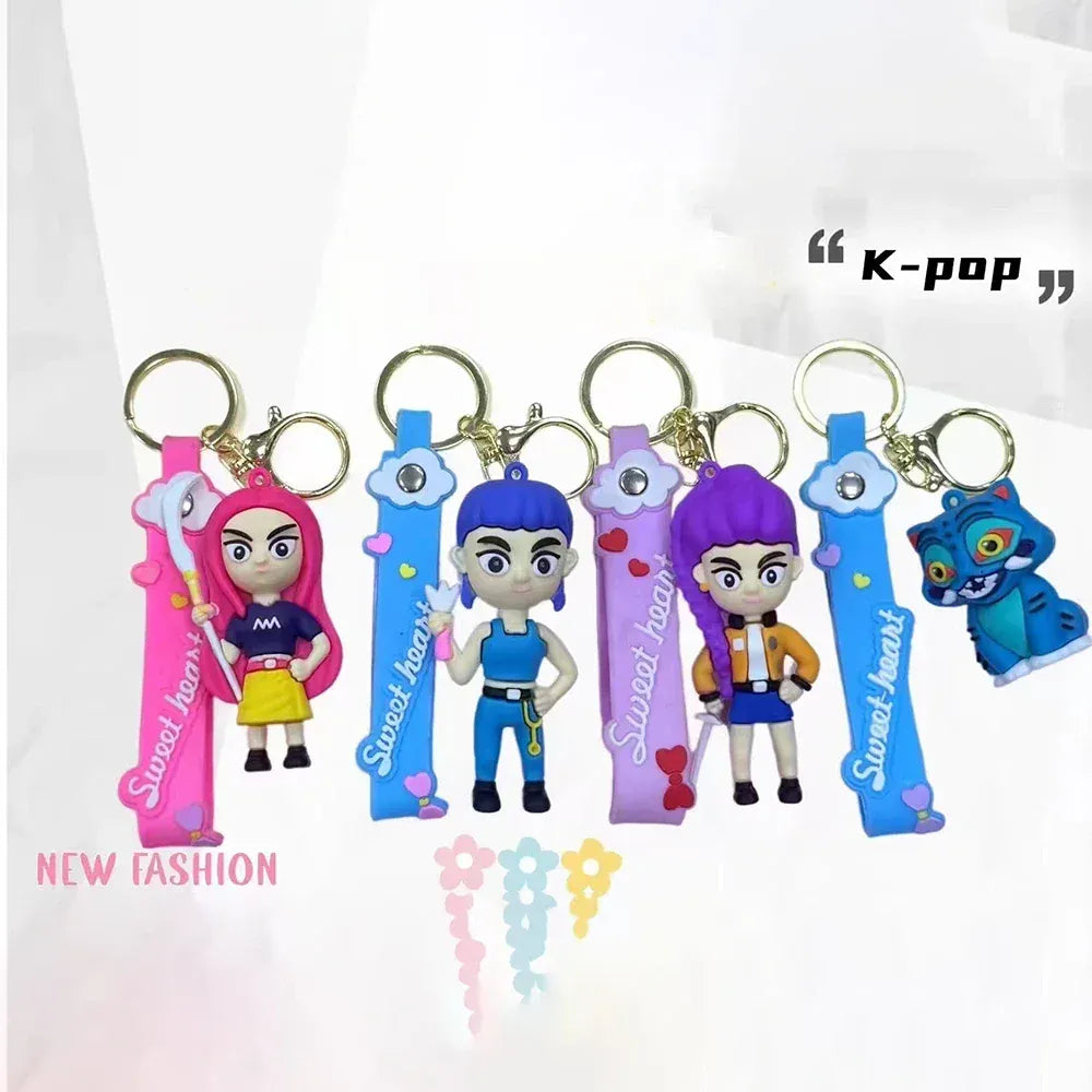 KPop Devil Hunter Peripheral Widget Rumi Mira Zoe PVC Keychain Backpack Decoration Widget Accessories Toys