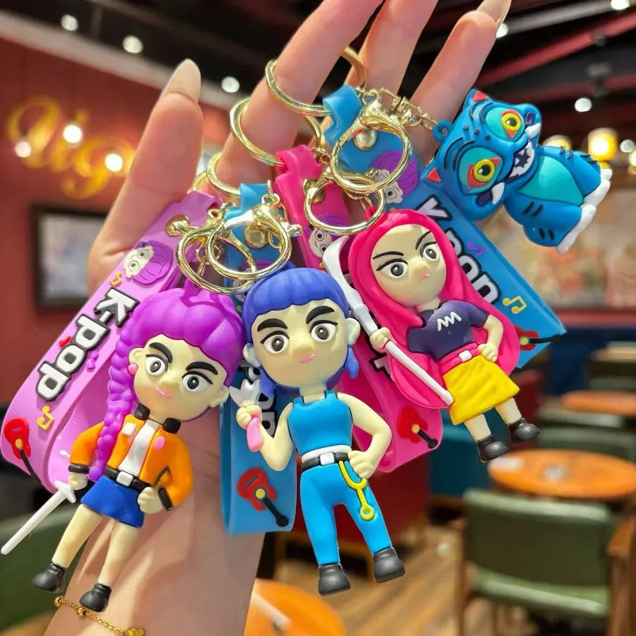 KPop Devil Hunter Peripheral Widget Rumi Mira Zoe PVC Keychain Backpack Decoration Widget Accessories Toys