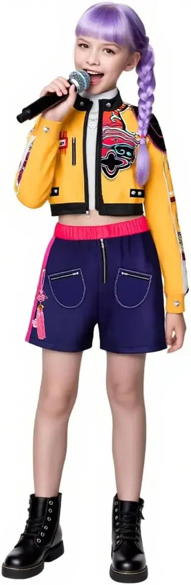 Kpop Rumi Zoey Mira Party Cosplay Costume Kids Demon Hunters Teenagers  Stage Outfit Pop Singers Dress Up for 4-14 Years