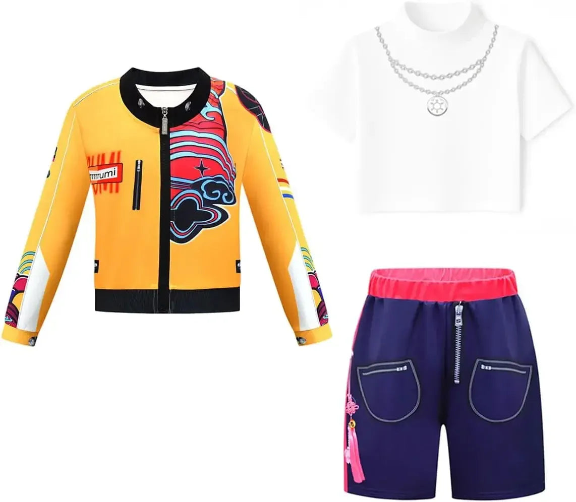 Kpop Rumi Zoey Mira Party Cosplay Costume Kids Demon Hunters Teenagers  Stage Outfit Pop Singers Dress Up for 4-14 Years