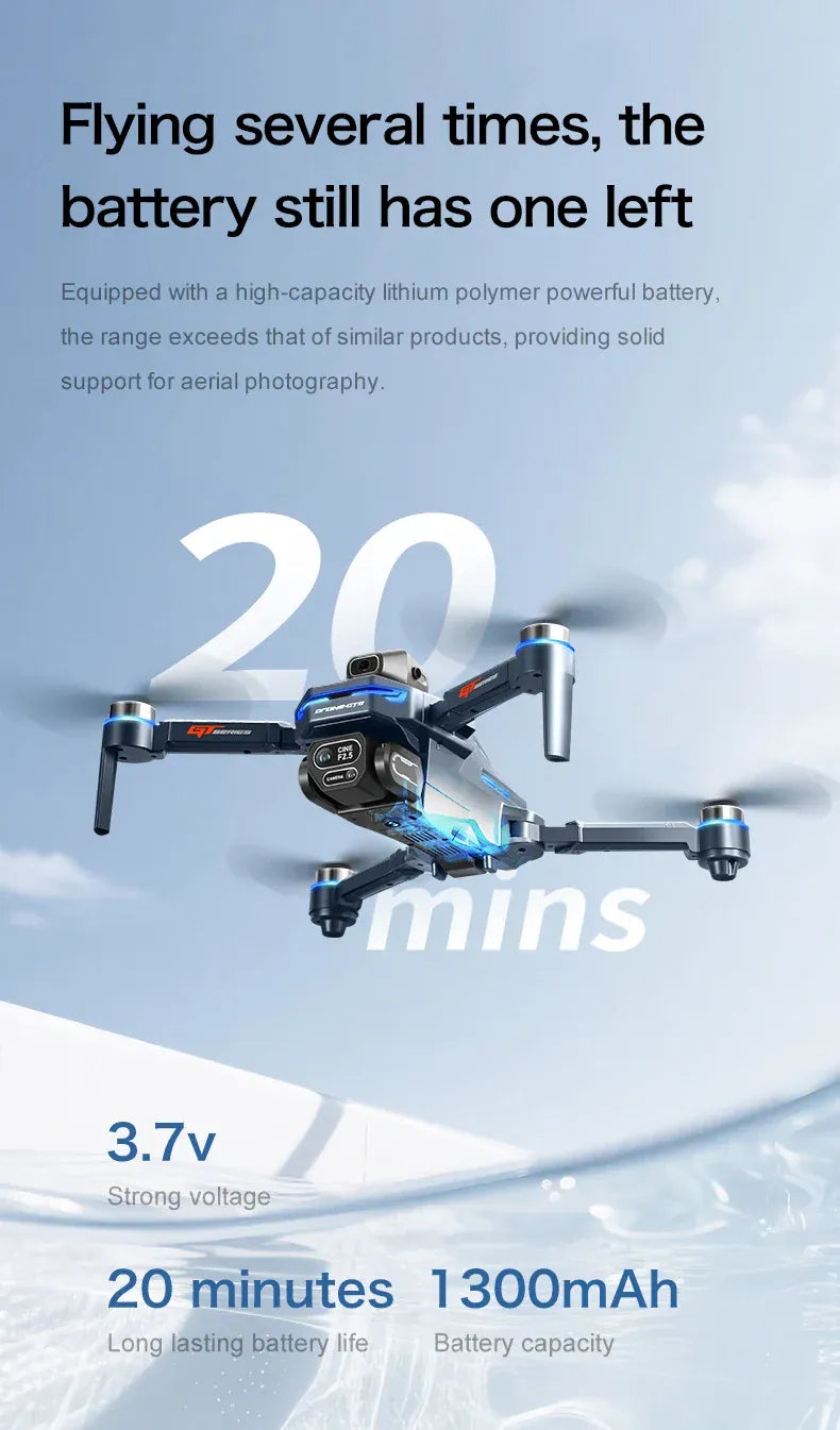 New GT8 Drone 8K Professional HD Dual Cameras Screen Remote 5G WIFI Brushless Motor Obstacle Avoidance Foldable Quadcopter Toys