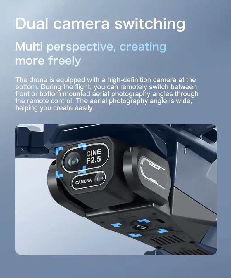 New GT8 Drone 8K Professional HD Dual Cameras Screen Remote 5G WIFI Brushless Motor Obstacle Avoidance Foldable Quadcopter Toys