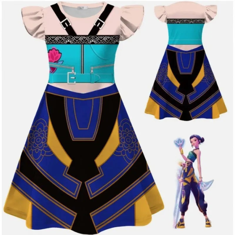 New Movie K-POP Demon Hunters Cosplay Costume for Kids rumi zoey mira Dress Halloween Anime Hunter Girls Dress