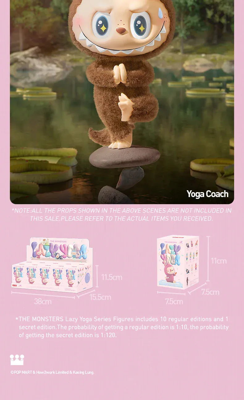 POP MART THE MONSTERS Lazy Yoga Series Genuine Blind Box Mystery Box Ornament Figurines Cute Guess Bag Toys Desktop Decoration