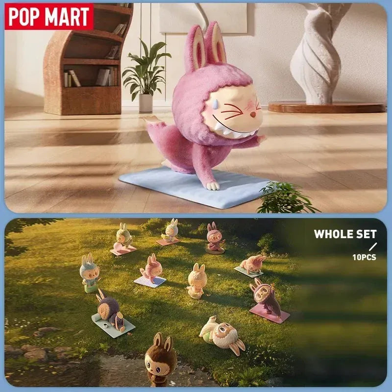 POP MART THE MONSTERS Lazy Yoga Series Genuine Blind Box Mystery Box Ornament Figurines Cute Guess Bag Toys Desktop Decoration