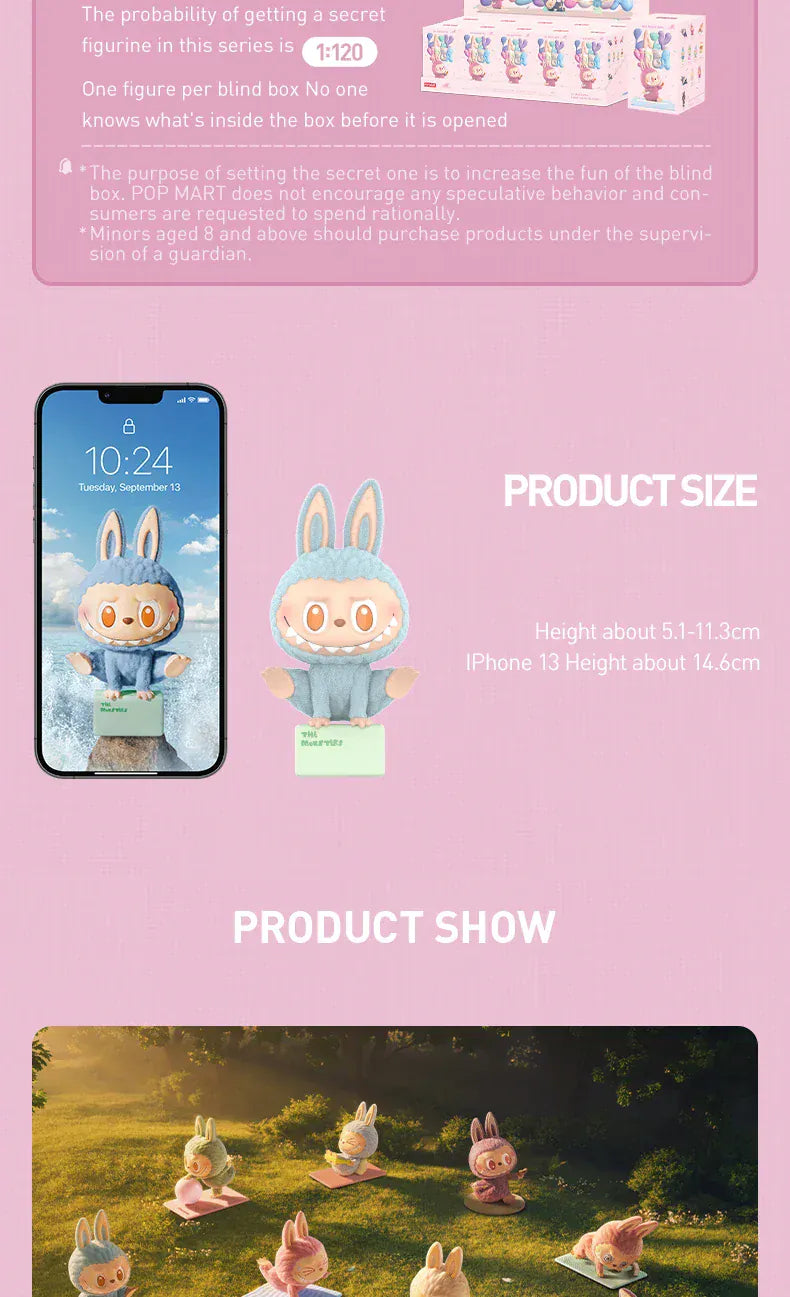 POP MART THE MONSTERS Lazy Yoga Series Genuine Blind Box Mystery Box Ornament Figurines Cute Guess Bag Toys Desktop Decoration