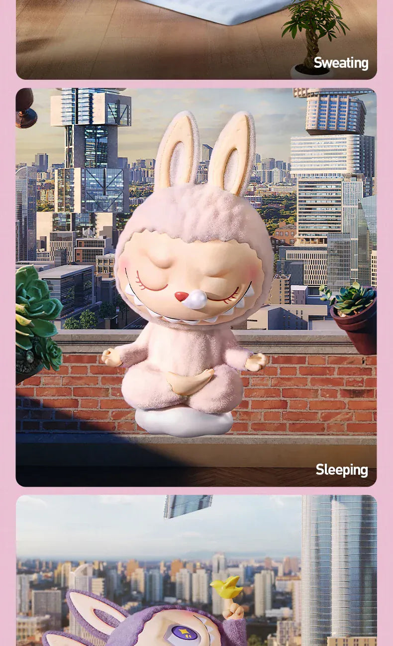 POP MART THE MONSTERS Lazy Yoga Series Genuine Blind Box Mystery Box Ornament Figurines Cute Guess Bag Toys Desktop Decoration