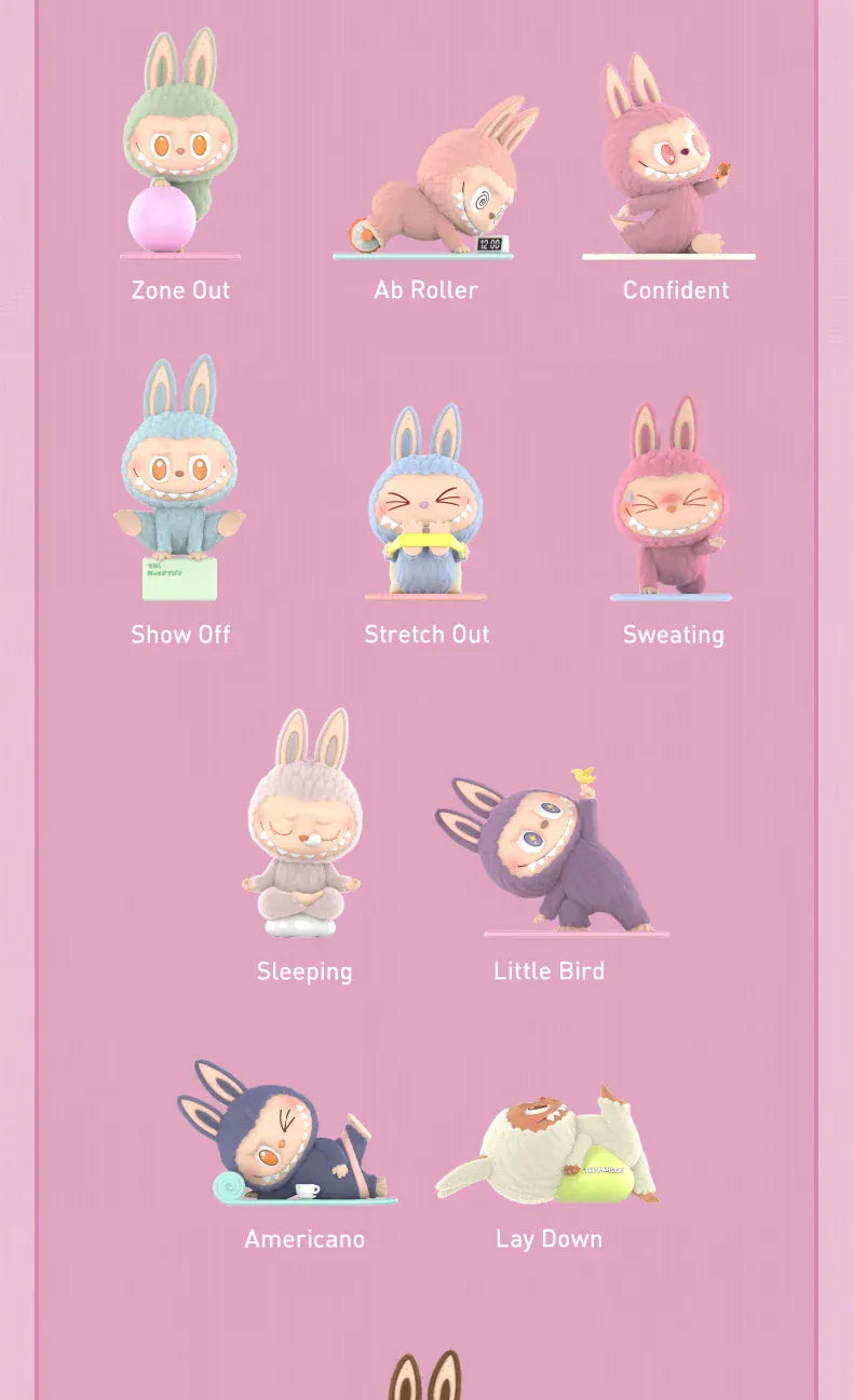 POP MART THE MONSTERS Lazy Yoga Series Genuine Blind Box Mystery Box Ornament Figurines Cute Guess Bag Toys Desktop Decoration